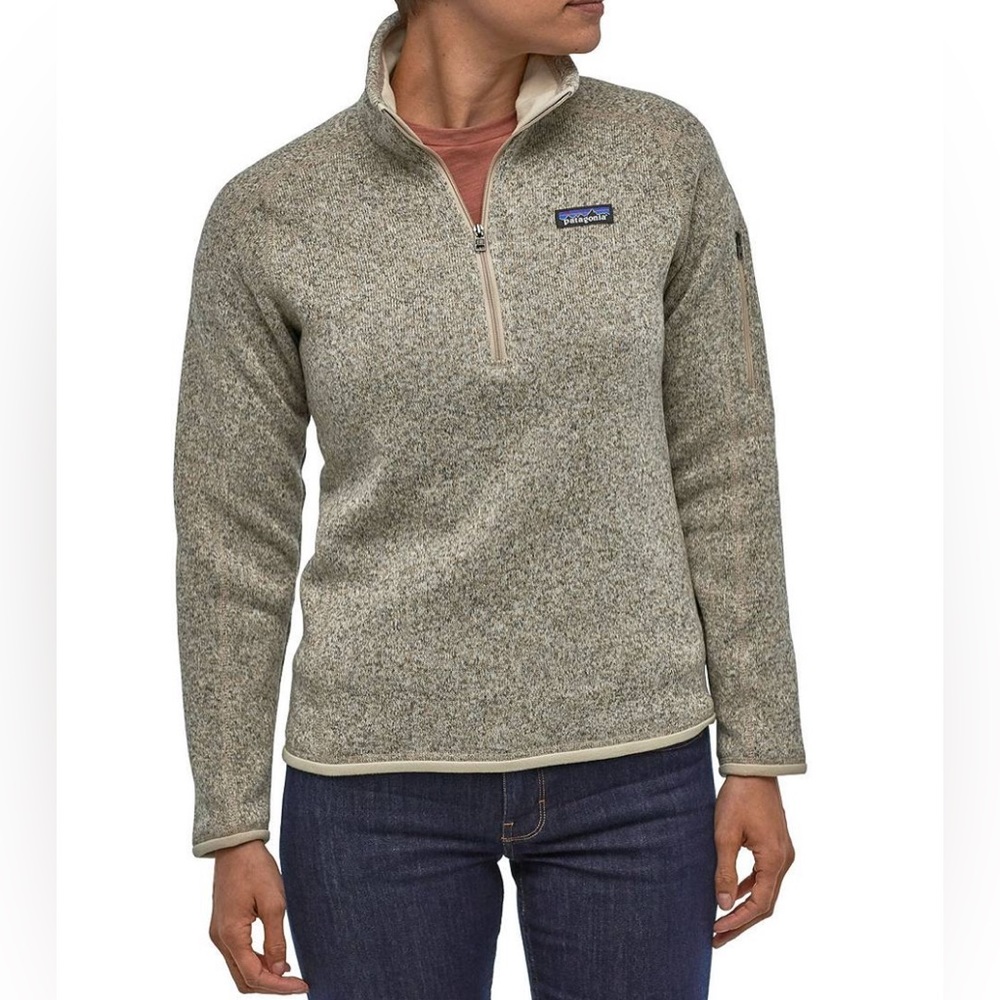Patagonia Women's Better Sweater 1/4 Zip Pullover Size Small Cream Pelican